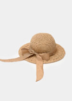 BROWN STRAW HAT W/ BROWN RIBBON