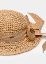 BROWN STRAW HAT W/ BROWN RIBBON - Image 2