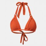 CAPRI BIKINI TOP - DUSTY RED CRINKLE