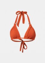 CAPRI BIKINI TOP - DUSTY RED CRINKLE
