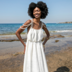 WHITE BRAIDED MAXI DRESS - Image 3