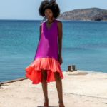 PINK ASYMMETRIC MIDI DRESS