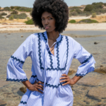 ISLA STRIPED MIDI DRESS - Image 2