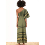 KHAKI ONE SHOULDER MAXI DRESS - Image 3