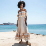 ETHNIC OFF SHOULDER MAXI DRESS