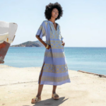 BLUE ETHNIC MIDI DRESS