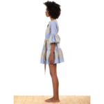 BLUE ETHNIC MINI DRESS - Image 3