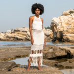 CROCHET MAXI DRESS WITH FRINGES