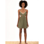 KHAKI HALTER MINI DRESS