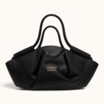 BLACK PLEATED HANDBAG