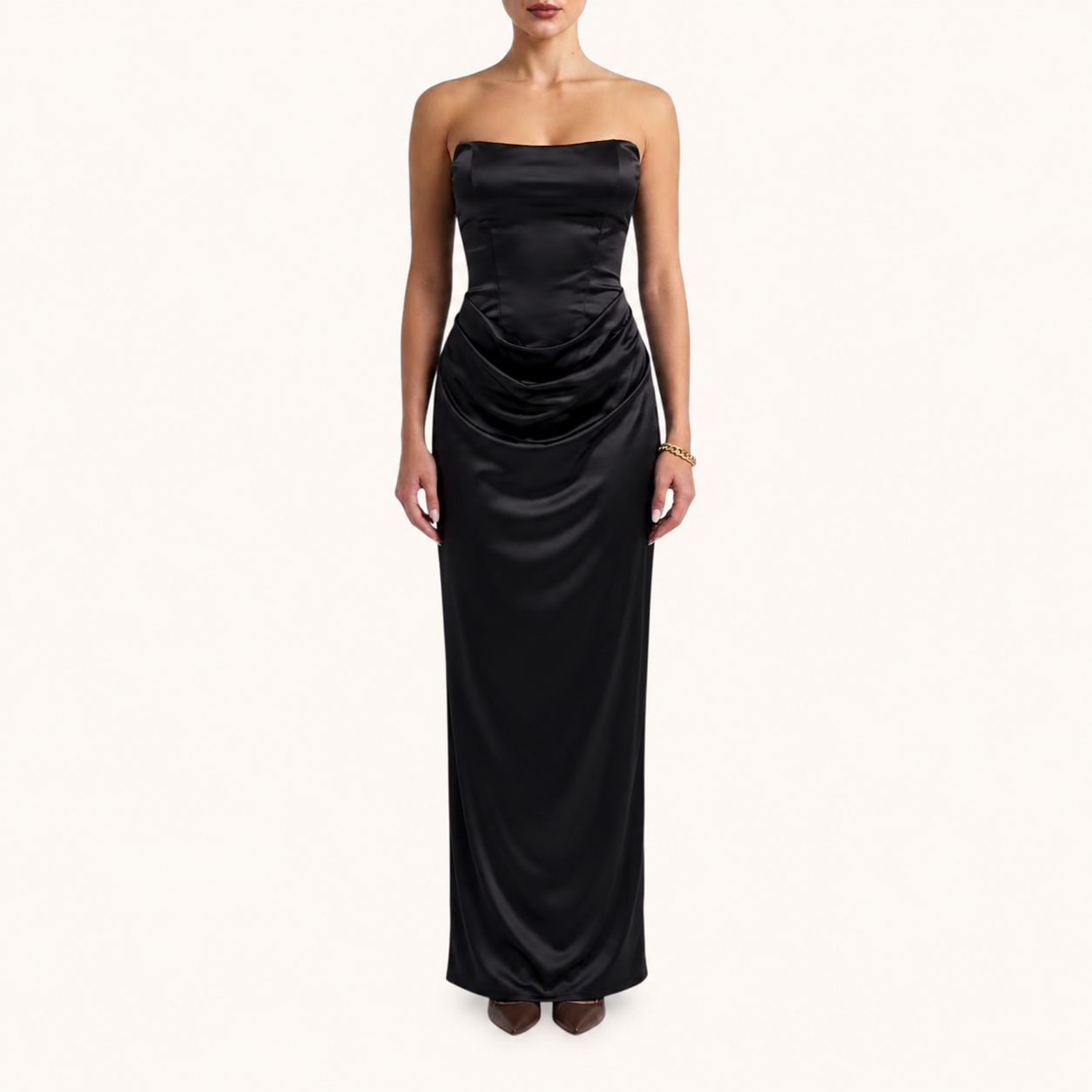 BLACK BLACK STRAPLESS MAXI DRESS - Image 1