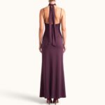 BURGUNDY - SCARF DETAIL MAXI DRESS - Image 2