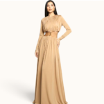BEIGE - GOLD DETAIL MAXI DRESS