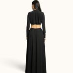 BLACK - GOLD DETAIL MAXI DRESS - Image 2
