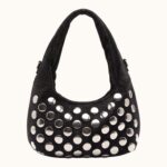 BLACK STUDDED SUEDE BAG