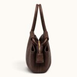 DARK BROWN PLEATED HANDBAG - Image 3