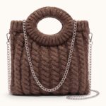 BROWN BRAIDED HANDLE BAG - Image 3