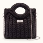BLACK BRAIDED HANDLE BAG