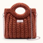 CAMEL BRAIDED HANDLE BAG