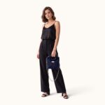 NAVY BRAIDED HANDLE BAG - Image 4