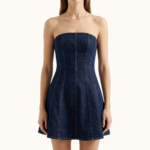 DENIM STRAPLESS MINI DRESS