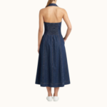 DENIM HALTER MIDI DRESS - Image 2