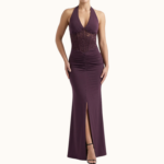 BURGUNDY LACE MAXI DRESS