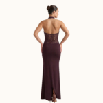 BURGUNDY LACE MAXI DRESS - Image 2