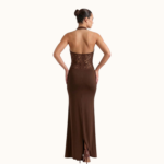 BROWN LACE MAXI DRESS - Image 2