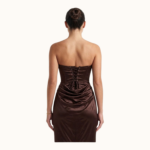 BROWN STRAPLESS MAXI DRESS - Image 2