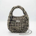 BLACK & CREAM KNITTED BAG