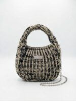 BLACK & CREAM KNITTED BAG