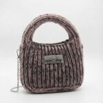 PINK & BLACK KNITTED BAG