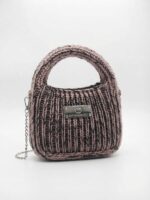 PINK & BLACK KNITTED BAG