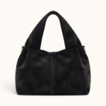 SUEDE SHOULDER BAG BLACK