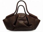DARK BROWN PLEATED HANDBAG