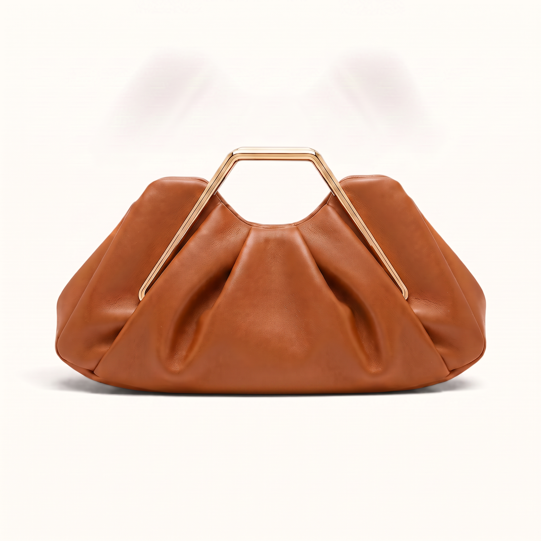 fashn-export-1788809331526 PLEATED FRAME BAG BROWN - Image 1
