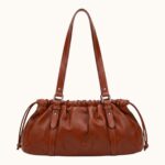 BROWN RUCHED BAG