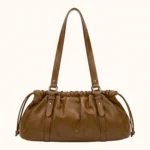KHAKI BROWN RUCHED BAG